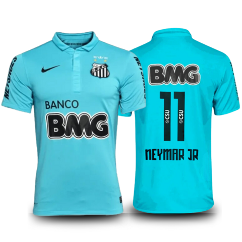 Camisa PEIXÃO 2012 III (# NEYMAR JR - 11) - Versão Retro - Azul